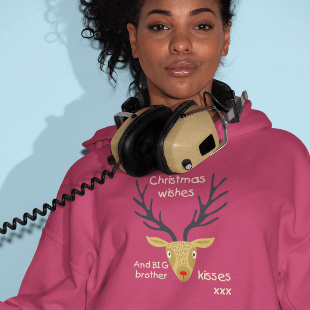 Girl with custom Christmas hoodie